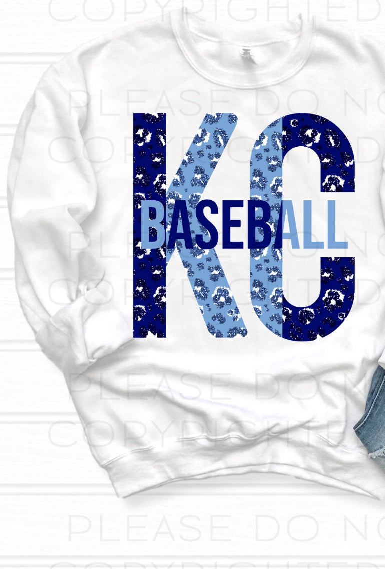 KC Baseball Animal Print